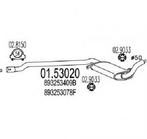 Toba esapamet intermediara AUDI 80  89  89Q  8A  B3  PRODUCATOR MTS 01 53020