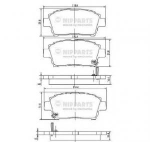 Set placute frana frana disc TOYOTA YARIS VITZ  SCP9  NSP9  KSP9  NCP9  ZSP9  PRODUCATOR NIPPARTS J3602088