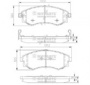 Set placute frana frana disc DAEWOO REXTON  GAB  PRODUCATOR NIPPARTS J3600401