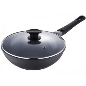 Tigaie wok ceramica cu capac Bergner Nanoflam BG 2449 - 28 cm