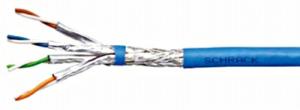 Cablu S/FTP C7, Schrack, 4x2xAWG23, 1000MHz, LS0H-3, albastru