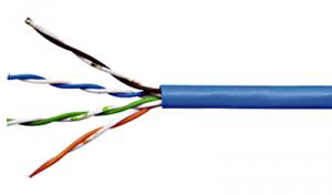 Cablu cat 5e UTP, manta PVC culoare albastra, Schrack