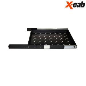 Sertar mobil (pe sina) pentru rack 600mm adancime Xcab, cu montare pe toti cei 4 stalpi, negru, 1U