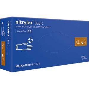 Manusi nitril albastre XL, 100 buc/cutie-Nitrylex Basic