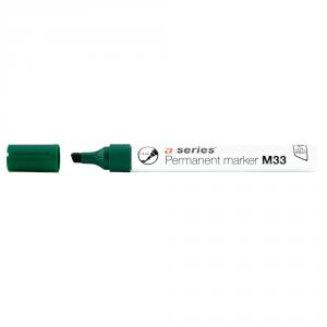 Marker permanent A-series, corp aluminiu, varf tesit 1-5 mm, verde