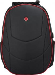 Rucsac BESTLIFE Gaming Assailant - negru/rosu - laptop 17 inch, compartiment anti-vibratie, charge pentru USB