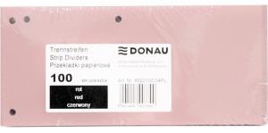 Separatoare carton pentru biblioraft, 190 g/mp, 105 x 235mm, 100/set, DONAU Duo - roz pal