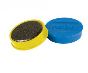 Magneti pentru table NOBO, diametru 38 mm, sustin 20 coli, 10 buc/set, diverse culori