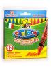 Creioane cerate rotunde, lavabile, 12 culori/cutie, CARIOCA Wax Crayons