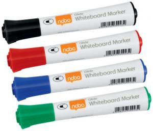 Marker NOBO, pentru table si flipcharturi, varf rotund 3 mm, standard, 10 buc/cutie, diverse culori