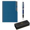 Set stilou cross bailey metal blue, notes a5 cu spira metalica