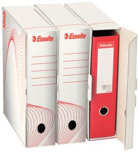 Cutie depozitare si arhivare ESSELTE Standard, pentru bibliorafturi, carton, alb