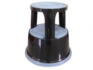 Taburet metalic cu rotile, pentru rafturi inalte, Q-Connect - negru