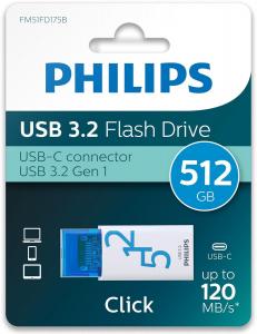 Memory stick USB-C 3.2 - 512GB PHILIPS Ocean Blue