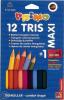 Creioane colorate morocolor maxi, 5 mm diametru, 12 culori/cutie