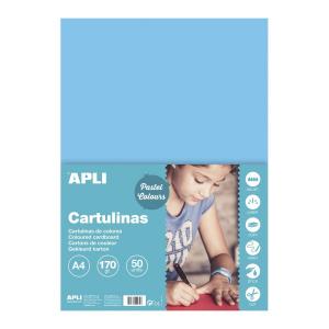 Carton color Apli, A4, 170 g, 50 coli/top, bleu pal
