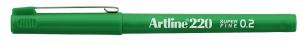 Liner ARTLINE 220, varf fetru 0.2mm - verde