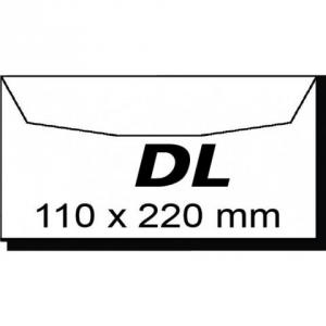 Plic pentru corespondenta DL, 110 x 220 mm, 80 g/mp, banda silicon, cu tipar interior, 1000 bucati/c