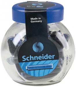 Patroane cerneala SCHNEIDER, 30buc/borcan cu capac plastic - albastru