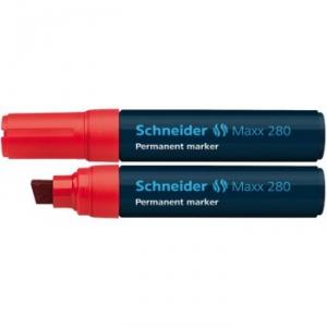Permanent marker SCHNEIDER Maxx 280, varf tesit 4-12mm - rosu