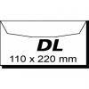 Plic pentru corespondenta DL, 110 x 220 mm, 70 g/mp, gumat, 25 bucati/pachet, alb
