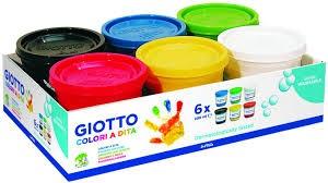 Tempera lavabila, pentru pictura cu mana, 6 culori x 200ml/set GIOTTO Dita Finger Paint