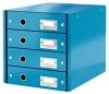 Cabinet cu sertare LEITZ WOW Click & Store, 4 sertare, carton laminat, A4, albastru