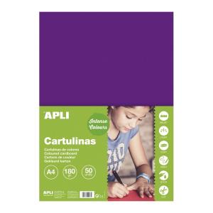 Carton color Apli, A4, 170 g, 50 coli/top, violet