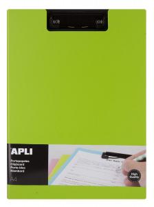 Clipboard dublu premium Apli, format A4, realizat din polipropilena, verde