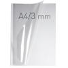 Coperti plastic PVC cu sina metalica 3mm, OPUS Easy Open - transparent cristal/alb