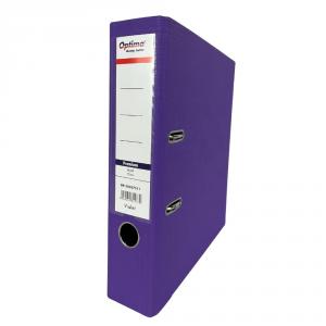 Biblioraft A4, plastifiat PP/PP, margine metalica, 75 mm, Optima Premium - violet