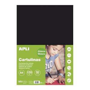Carton color Apli, A4, 170 g, 50 coli/top, negru