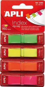 Index Apli Pop-Up 4 culori Neon, 12 x 45 mm, 4 x 40 file