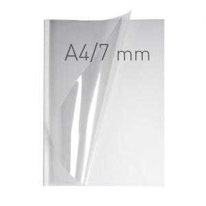 Coperti plastic PVC cu sina metalica 7mm, OPUS Easy Open - transparent cristal/alb