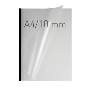 Coperti plastic PVC cu sina metalica 10mm, OPUS Easy Open - transparent mat/negru