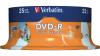 Dvd-r verbatim sl 16x 4.7gb spindle wide inkjet printable, 25 buc/set