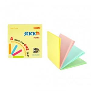 Magic notes autoadeziv 76 x 76 mm, 100 file, Stick\"n Magic Notes - 4 culori pastel