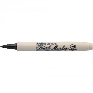Marker pentru colorat ARTLINE Supreme, varf flexibil (tip pensula) - negru