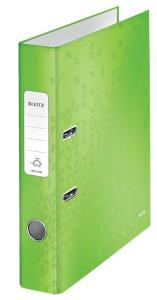 Biblioraft Leitz 180&deg; WOW, carton laminat, partial reciclat, FSC, A4, 52 mm, verde