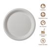 Farfurii plate din trestie de zahar, biodegradabile, albe, 17 cm, 50