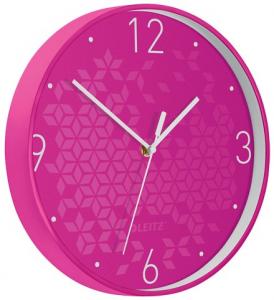 Ceas pentru perete Leitz WOW, silentios, rotund, 29 cm, roz