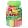 Kit 8 culori x 80gr plastilina + 10 forme modelaj + roller, ALPINO