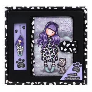 Set jurnal cu coperta PVC si semn de carte, Gorjuss, Smitten Kitten