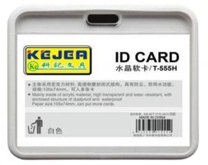 Buzunar PVC, pentru ID carduri, 105 x 74mm, orizontal, 5 buc/set, KEJEA - alb
