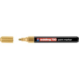 Marker permanent Edding 790, cu vopsea, varf rotund, 2-3 mm, auriu