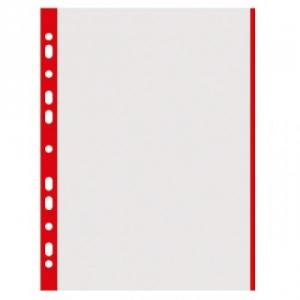 Folie protectie cu margine color, 40 microni, 100folii/set, DONAU - margine rosie