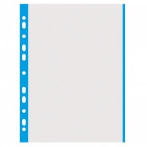 Folie protectie cu margine color, 40 microni, 100folii/set, DONAU - margine albastra