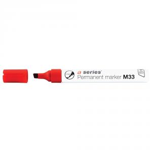 Marker permanent A-series, corp aluminiu, varf tesit 1-5 mm, rosu