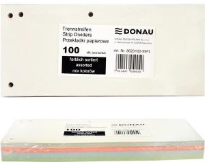 Separatoare carton pentru biblioraft, 190 g/mp, 105 x 235mm, 100/set, DONAU Duo - asortate