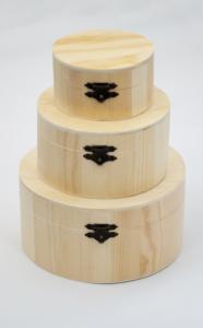 Set cutii din lemn rotund
